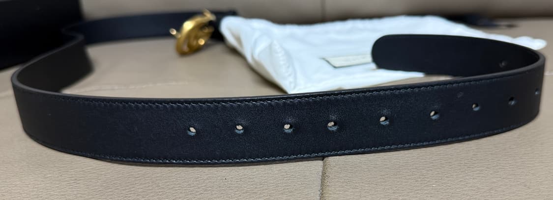 [100/40] 구찌 GG 마몽 레더 벨트 금장 상품이미지5