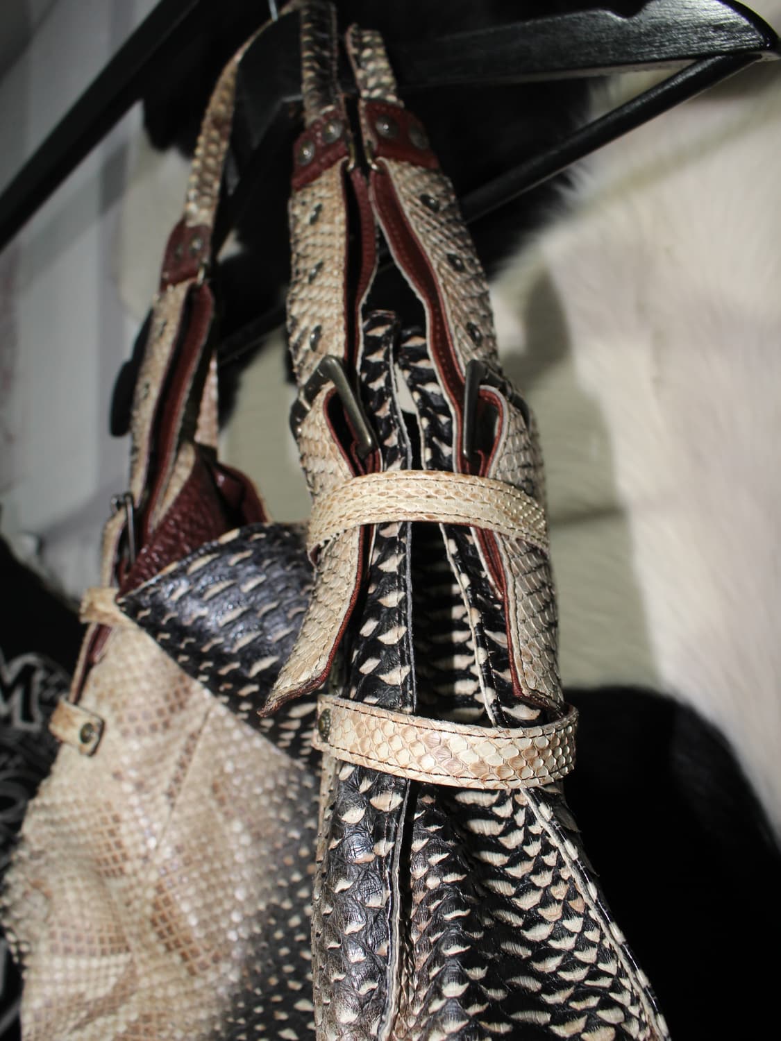 Python Pattern Leather Handbags 상품이미지5