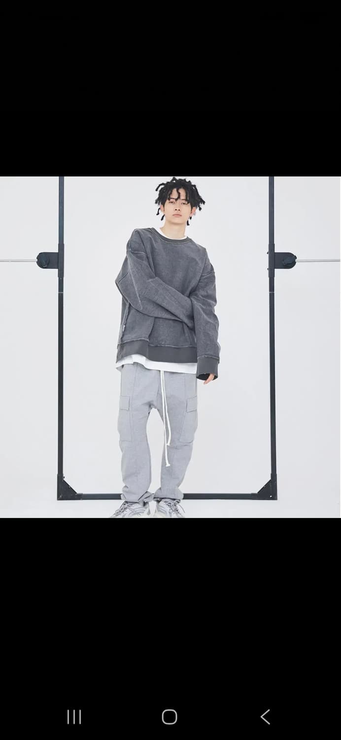 어텐션로우 헤비 피그먼트 맨투맨 대략 L 오버핏  상품이미지6