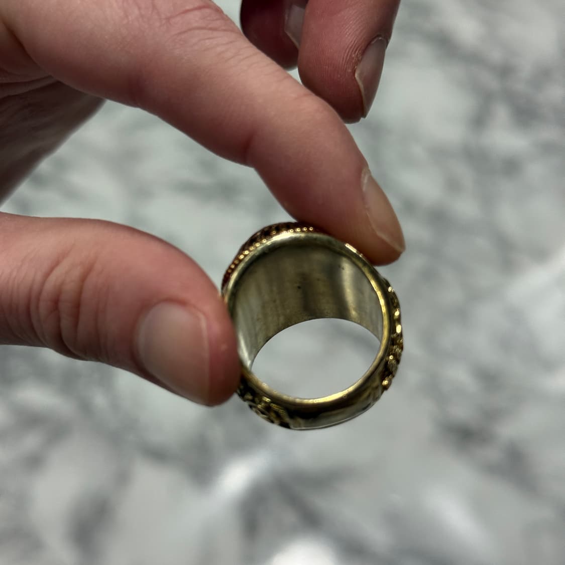 정품 베이프 컬리지 링 골드 상품이미지7