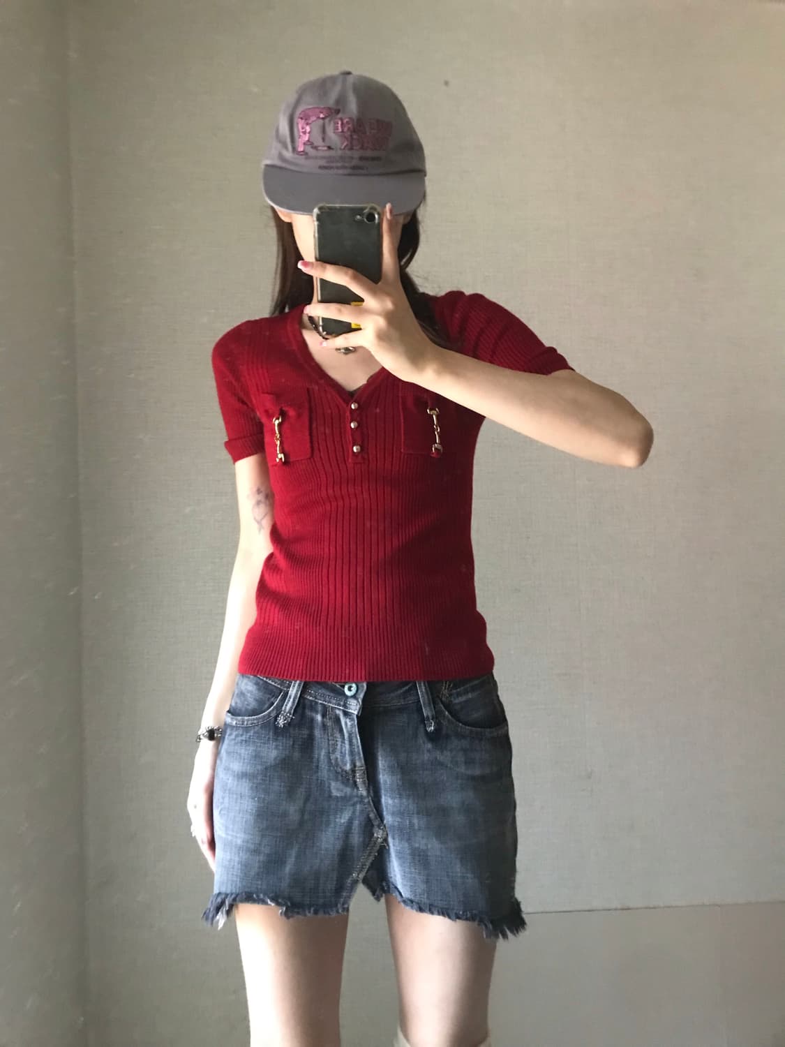 일본빈티지 딱붙핏 골지탑 상품이미지3