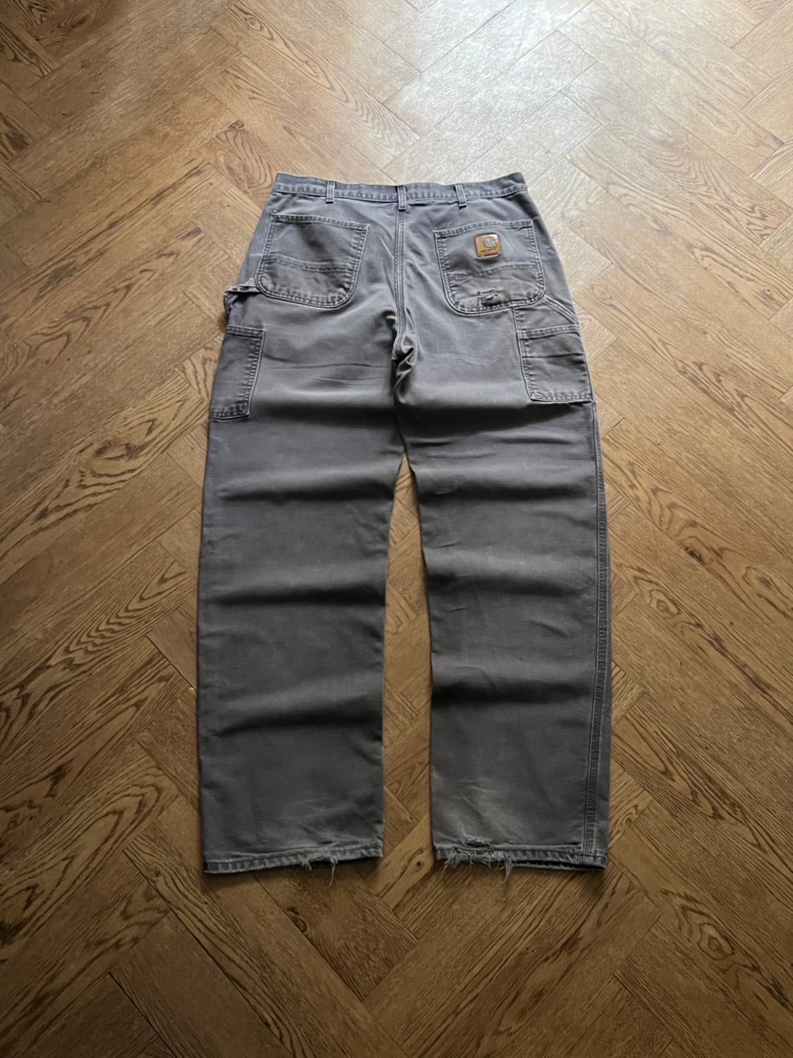 [35]칼하트 USA Made 하드 페이딩 페트롤 블루 싱글니 워크 팬츠 상품이미지2