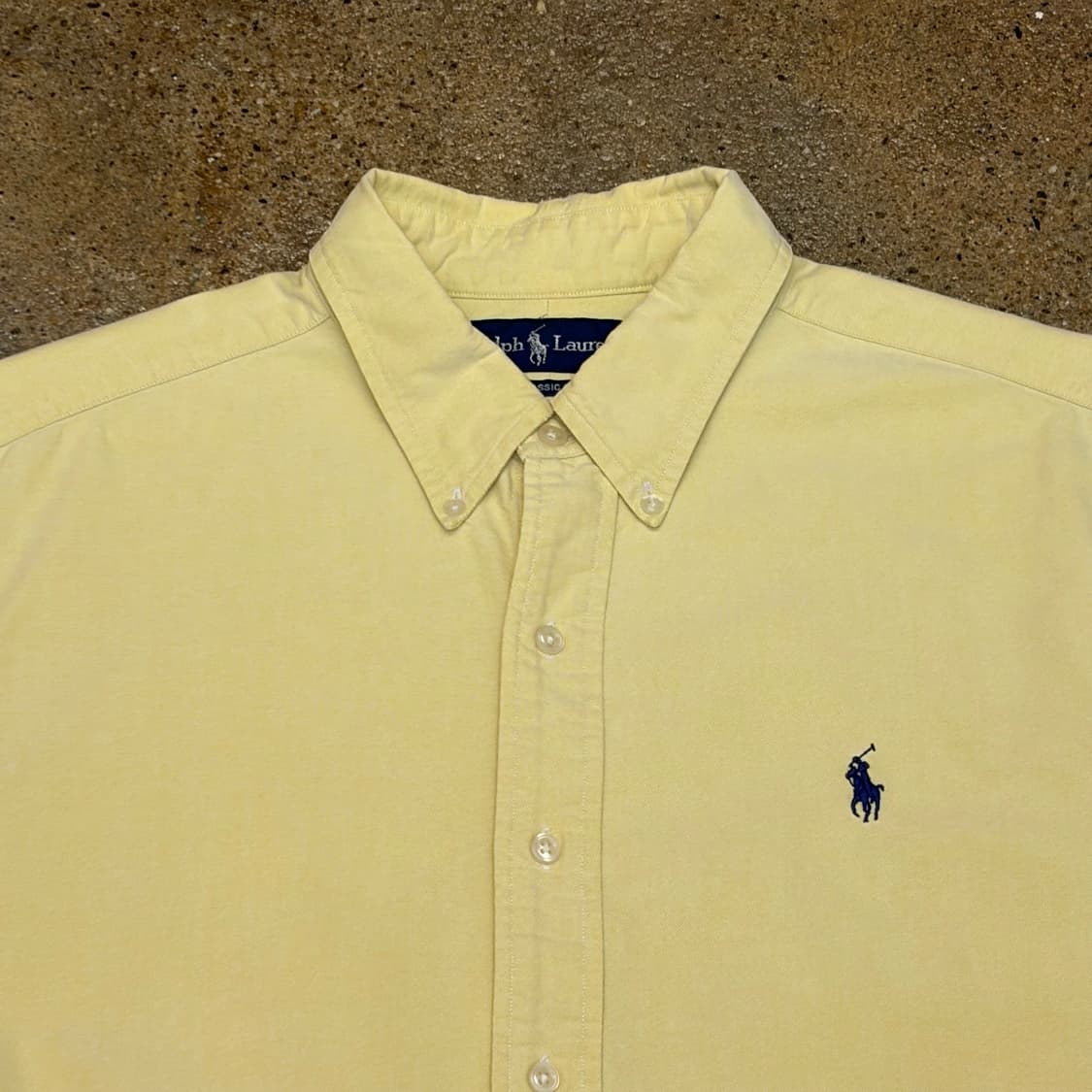 새상품급 90s 미국 빈티지 폴로랄프로렌 연노랑 긴팔 셔츠 상품이미지3