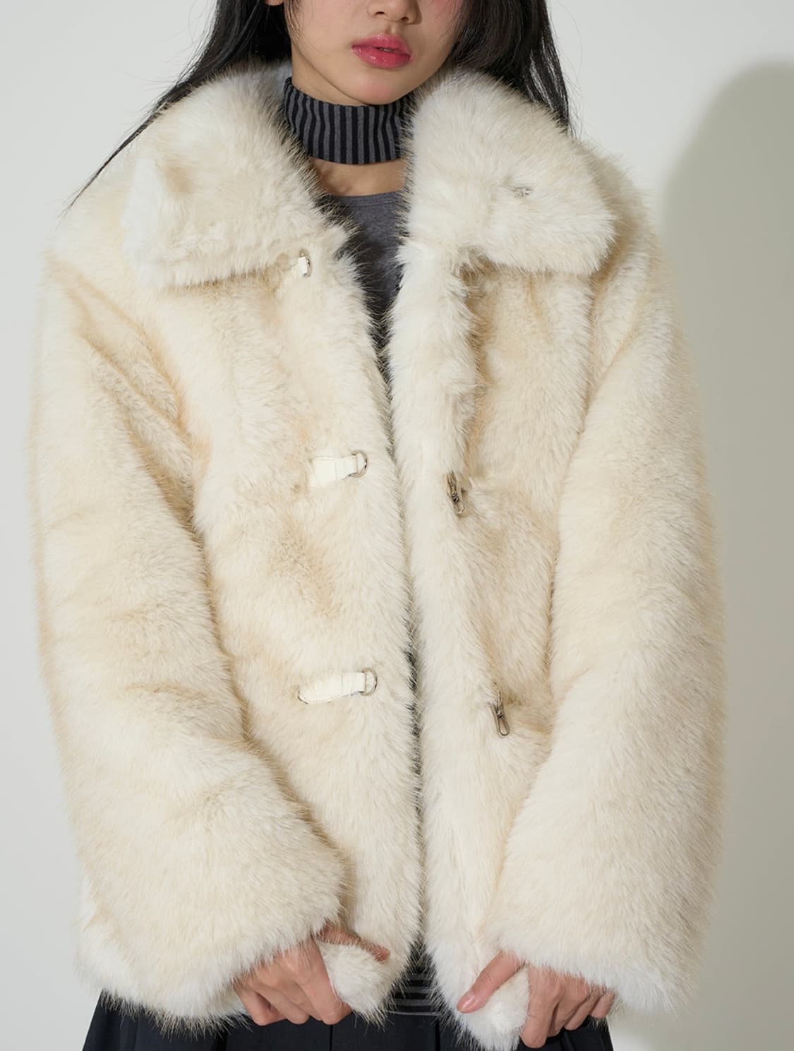 일리고 시어링 퍼자켓 (아이보리) 상품이미지4