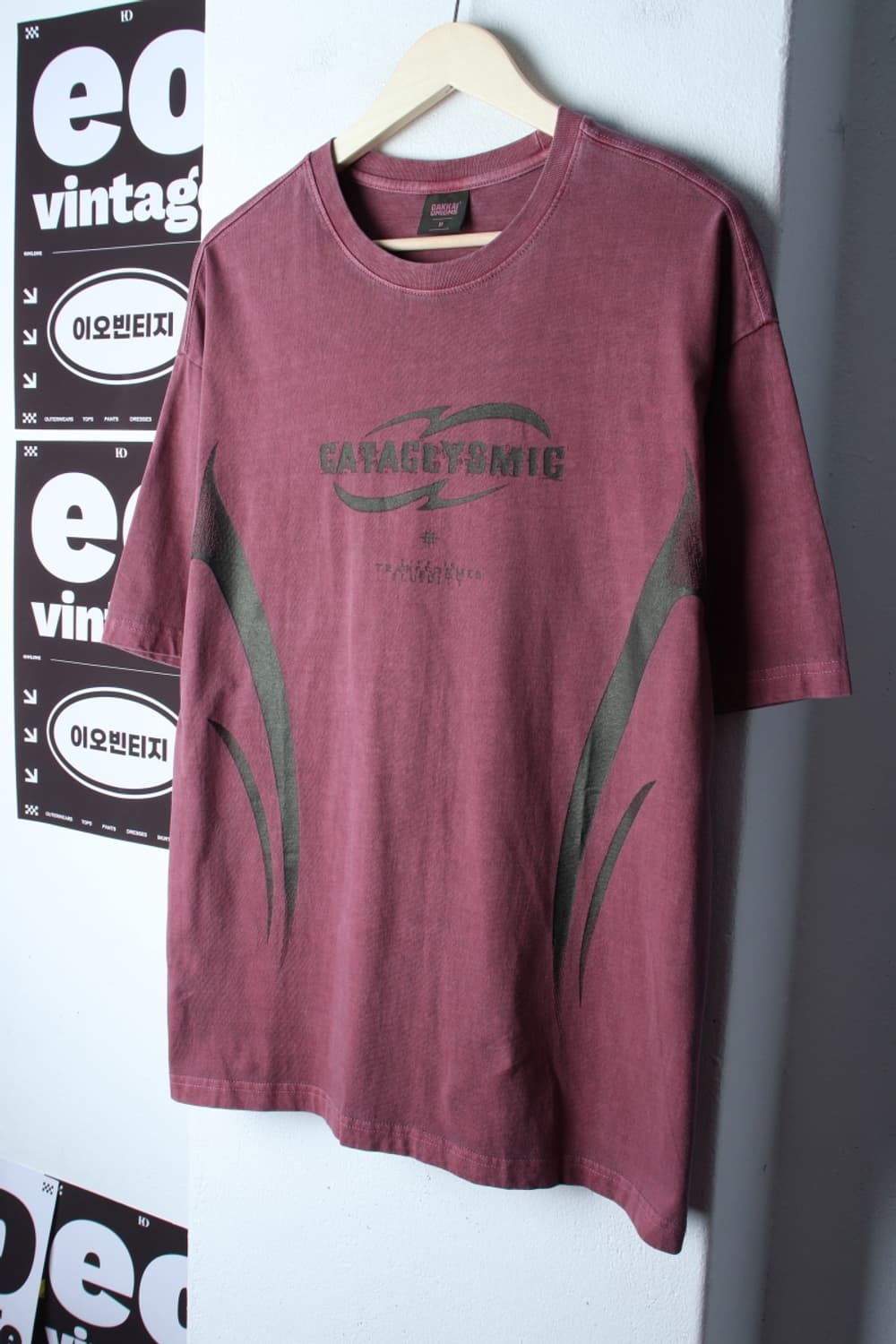 (M-XL) 가까이 유니언즈 반팔 티셔츠 피그먼트 핑크-H3H33761 상품이미지1