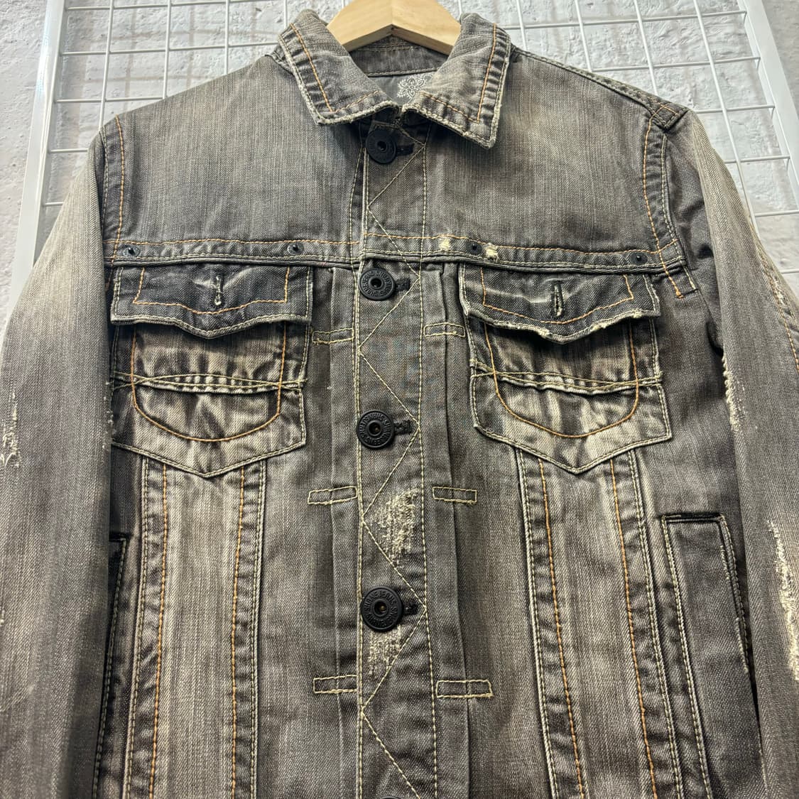 90s Shane Jeans 빈티지 그런지 데님 워싱 자켓 M 상품이미지5