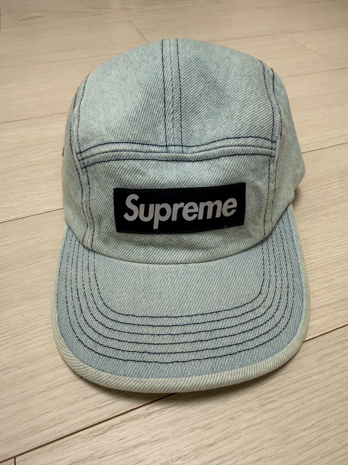 25SS 슈프림 데님 캠프캡 라이트 워시드 인디고   상품이미지1