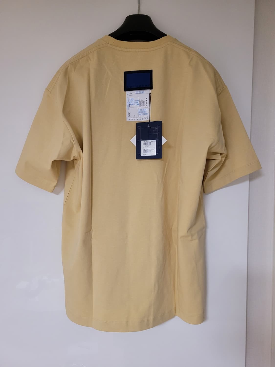 도큐먼트 백로고 반팔티 노랑 M 새상품 상품이미지2