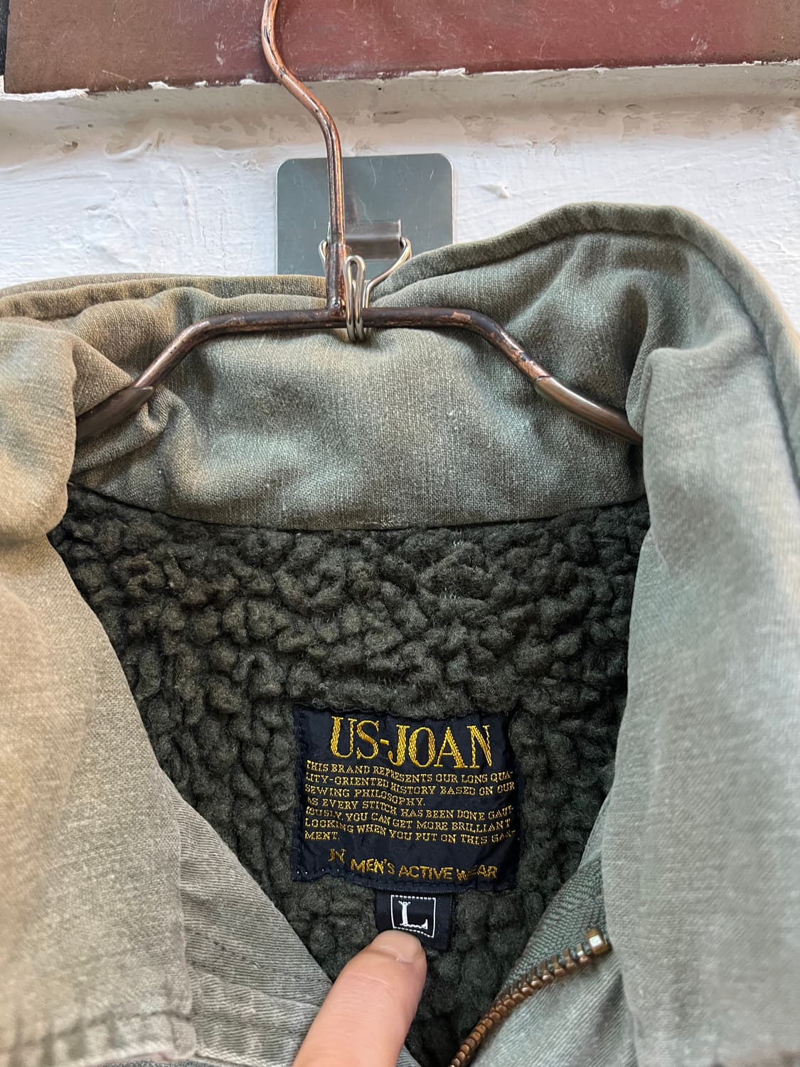 US-JOAN 올리브 그린 밀리터리 봄버 자켓 M 상품이미지2