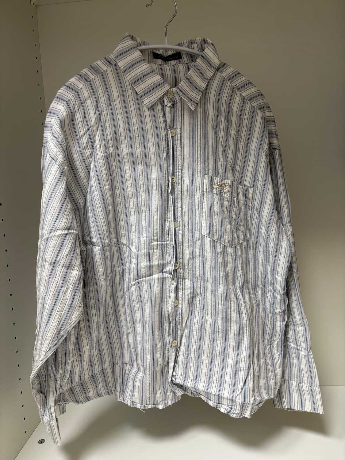 faerie 샵페어리 소프트 스트라이프 셔츠 스카이블루 레이스 하늘 상품이미지1