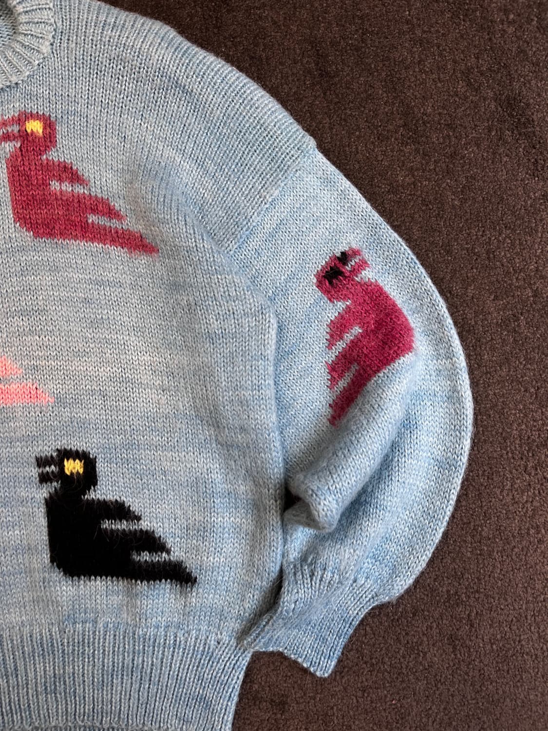 새 모티브 니트 스웨터 상품이미지3