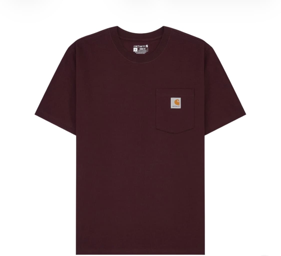 K13 칼하트 k87 루즈핏 버건디 포켓 반팔티 S 상품이미지1