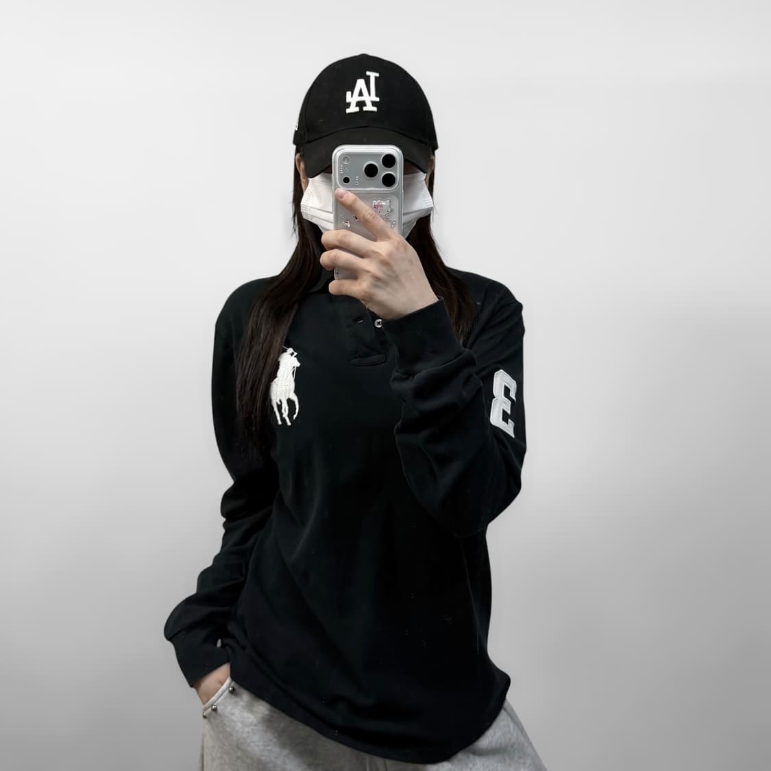 폴로 랄프로렌 빅 포니 자수 카라티 블랙 상품이미지1