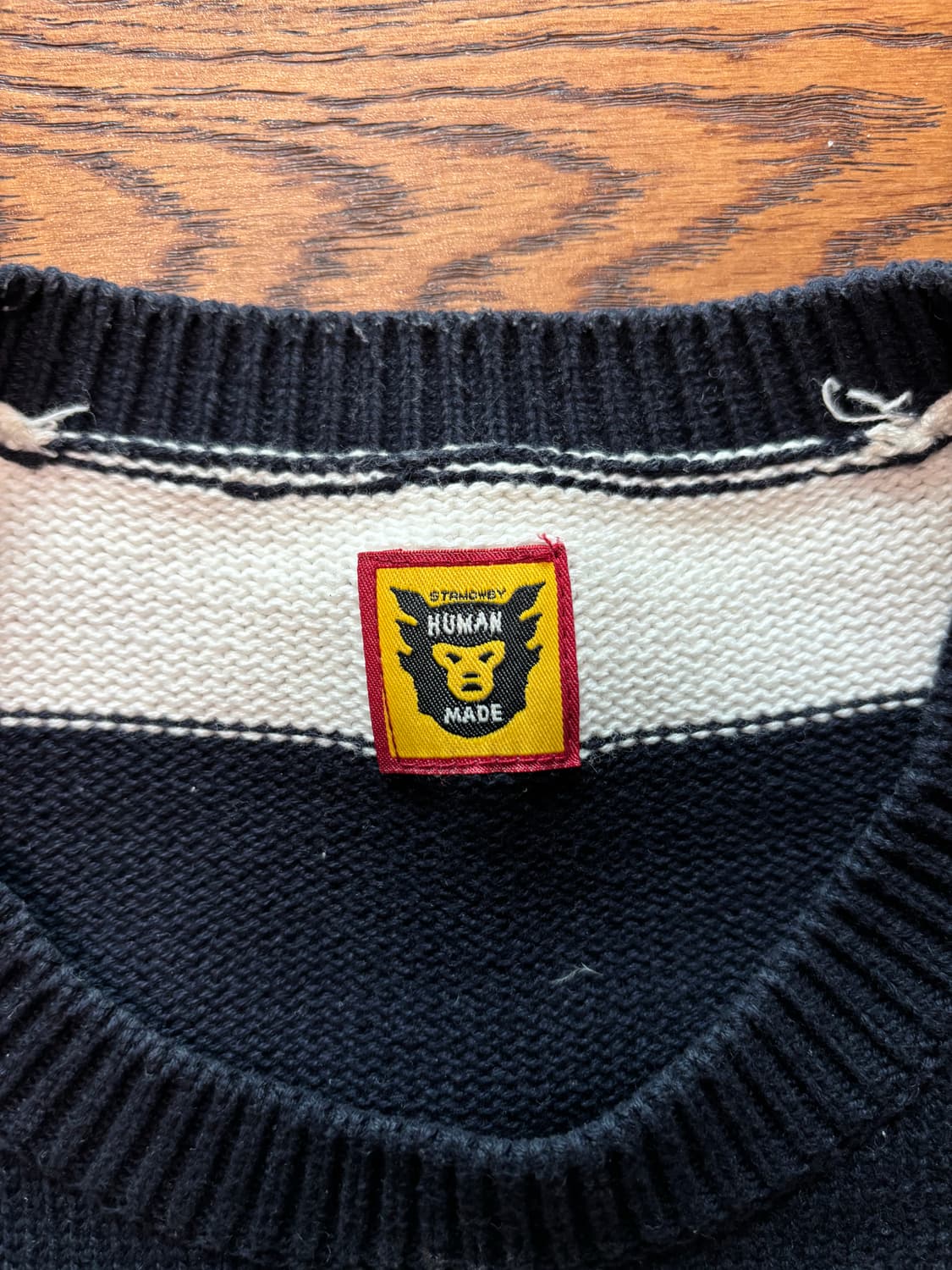 휴먼메이드 하트 로고 스트라이프 니트 XXL(105-110) 상품이미지3