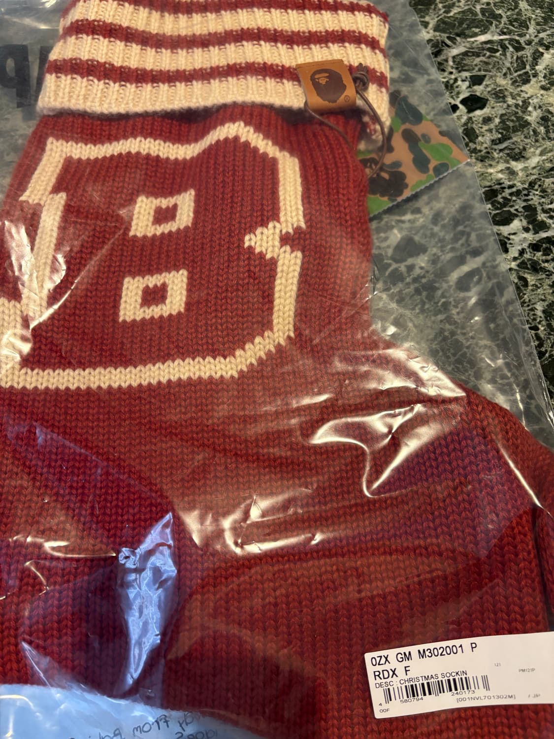 [정품] Bape 베이프 크리스마스 양말 백 주머니 한정 노벨티 상품이미지3