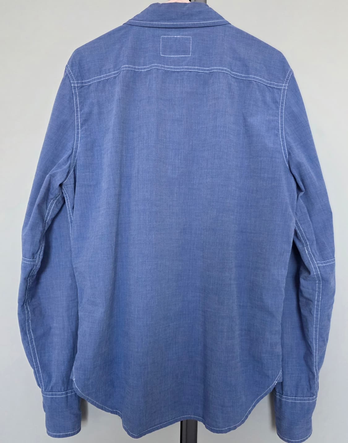 슈퍼드라이(SUPERDRY) 코튼 롱슬리브 샴브레이 셔츠 블루 (M 상품이미지6