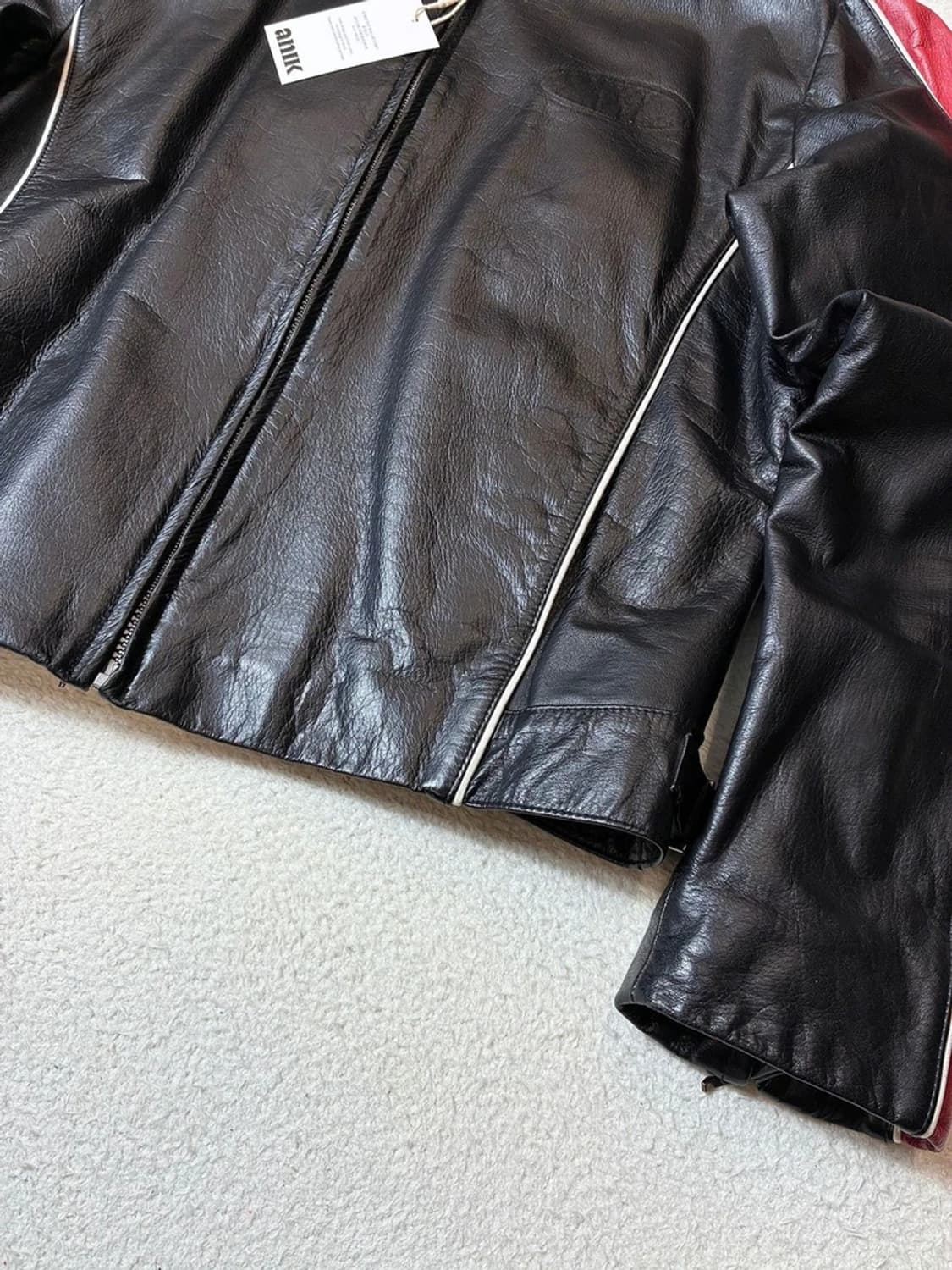 휠라 00's 레드 라인 소가죽 레이싱 자켓 PN6647 상품이미지4