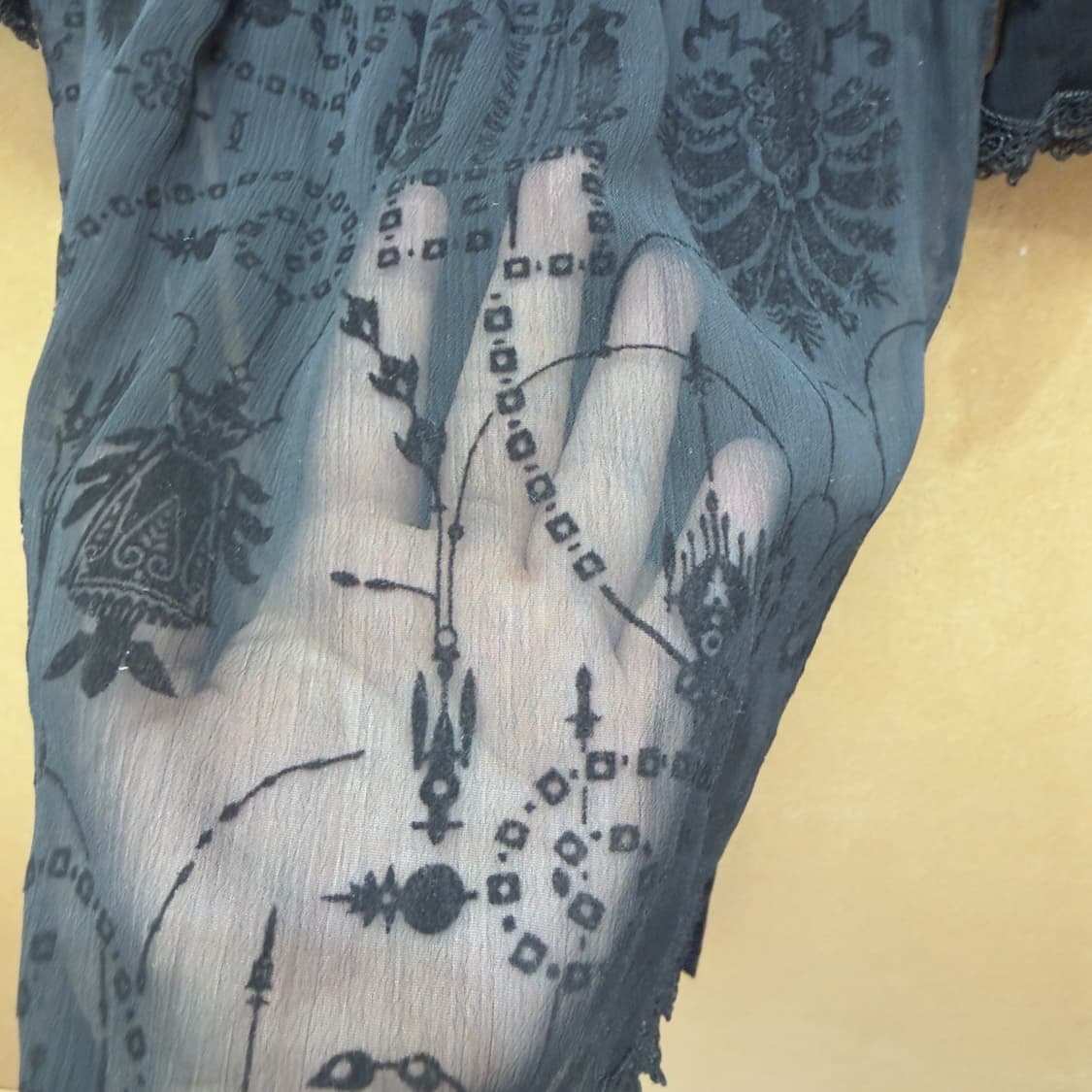 일본빈티지 크레아레 시스루 레이스 블라우스 상품이미지4