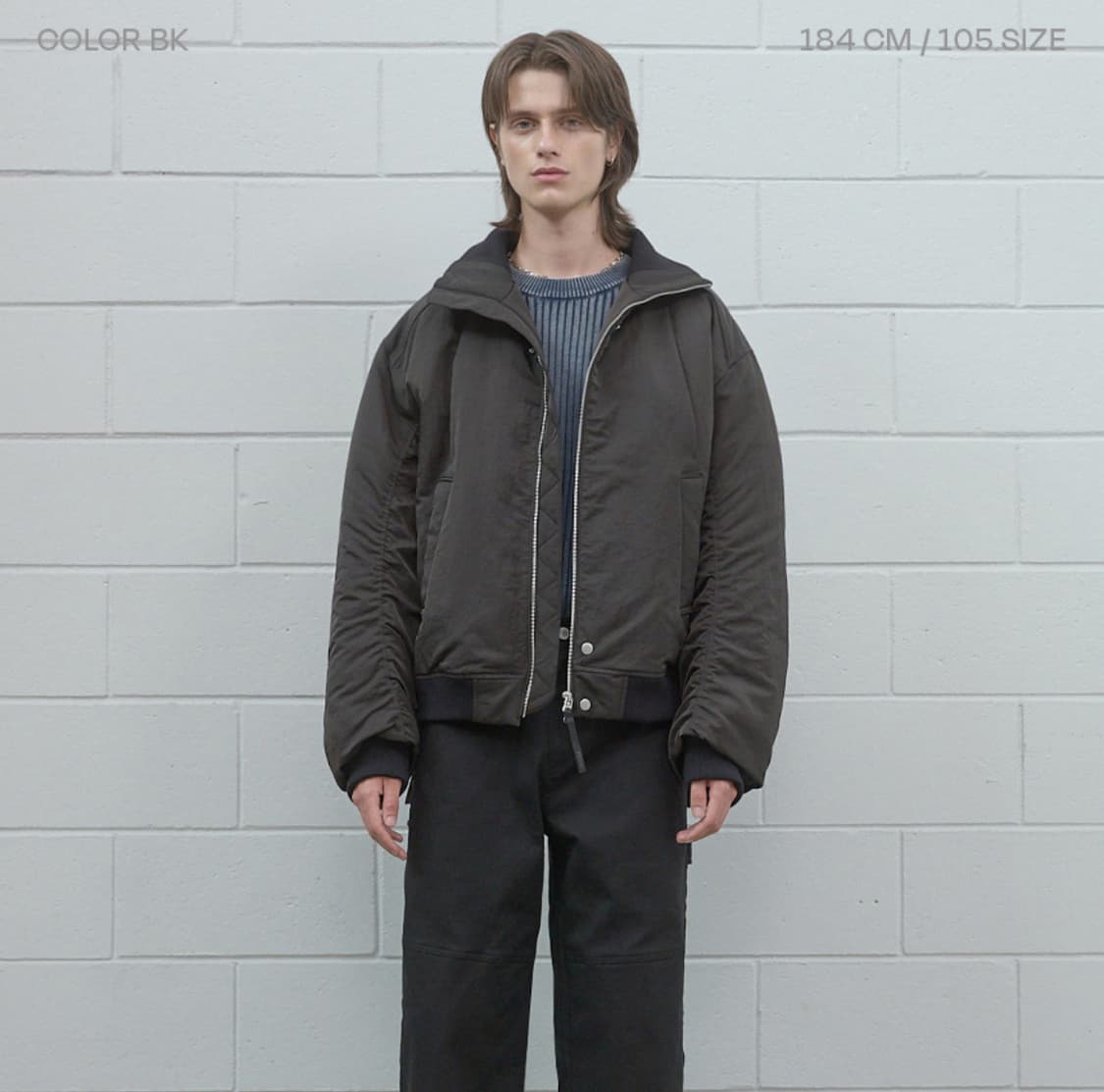 새상품) 하이넥 MA-1 보머 자켓 블루종 BK 상품이미지2