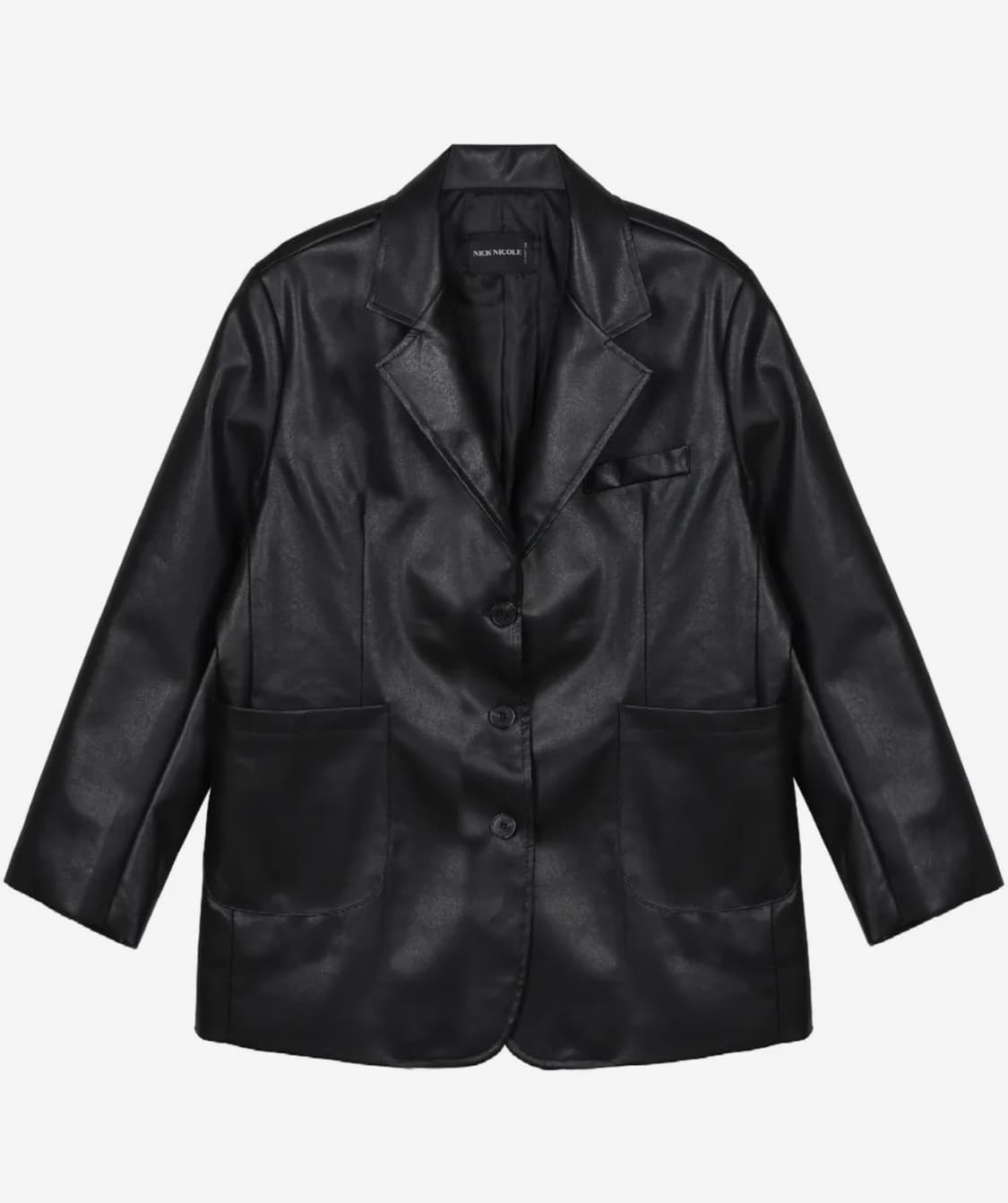 닉앤닉콜 시그니처 비건 레더 자켓 상품이미지2