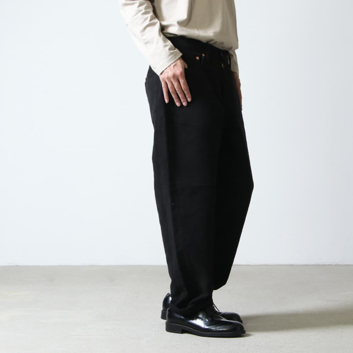 [1]코모리 블랙 몰스킨 5p 팬츠 상품이미지2