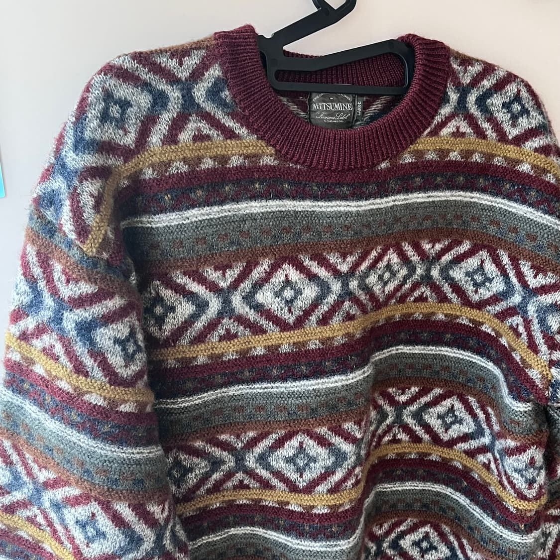 MITSUMINE 패턴 니트 표기XL 실측L 상품이미지2