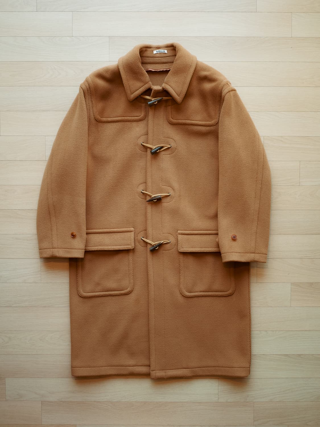 22AW 오라리(AURALEE) 울 헤링본 파일 더플코트 브라운_5사이즈 상품이미지1
