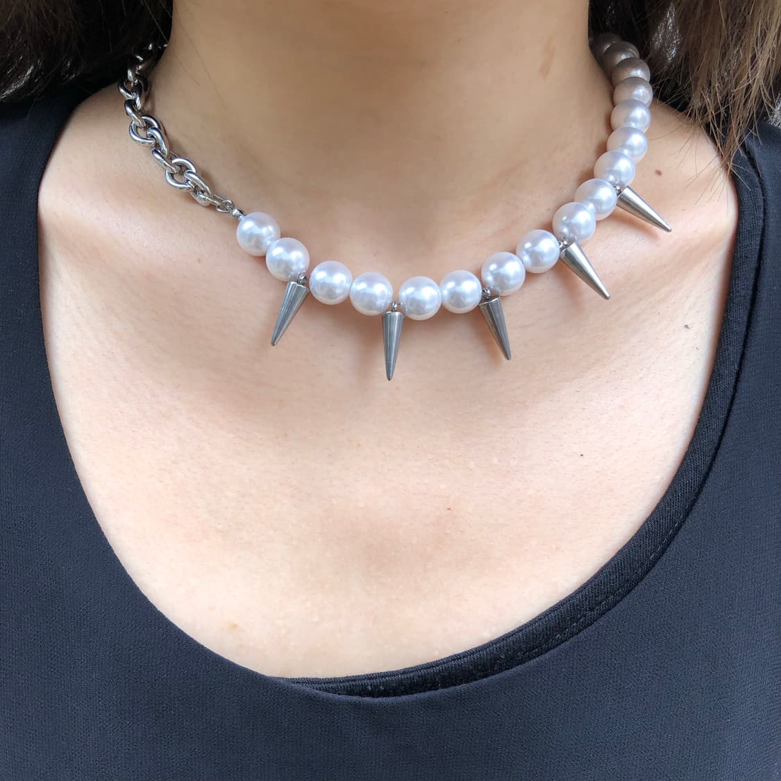 Stud PearlPearl Necklace  상품이미지2