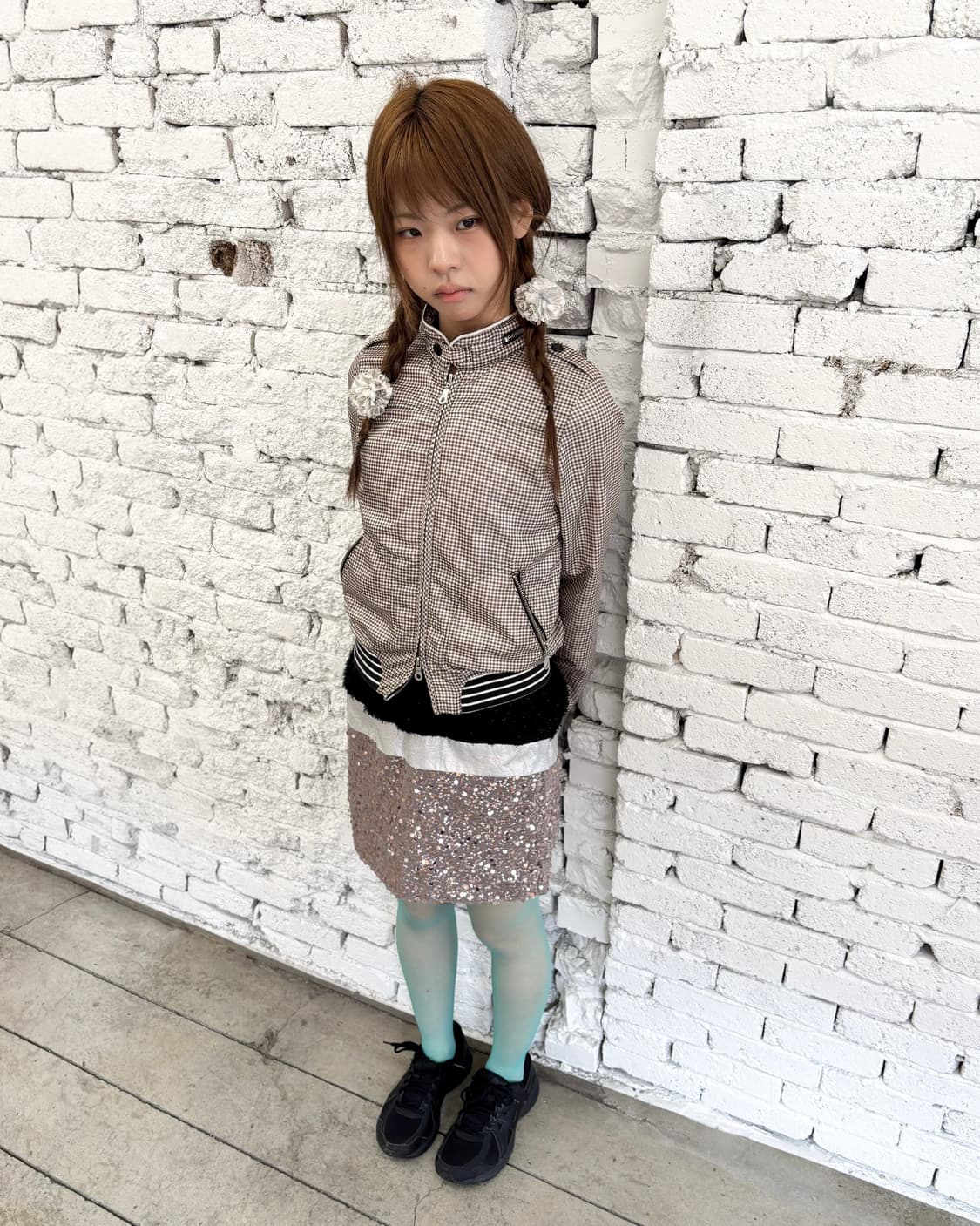 빈티지 체크 투웨이 집업 자켓 상품이미지1