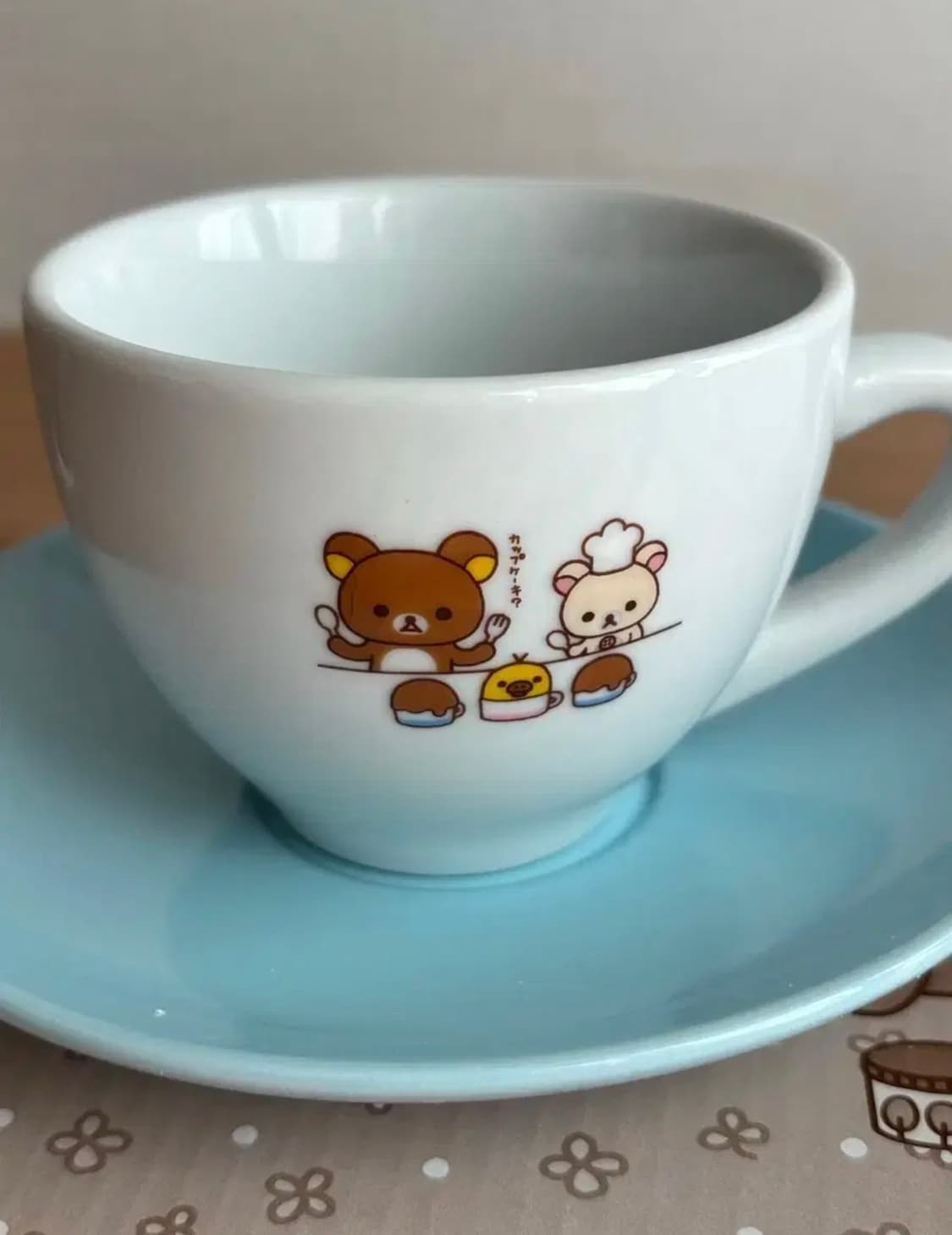 산엑스 리락쿠마 카페 머그컵 커피 찻잔 코리락쿠마 고전 빈티지 컵 접시  상품이미지4