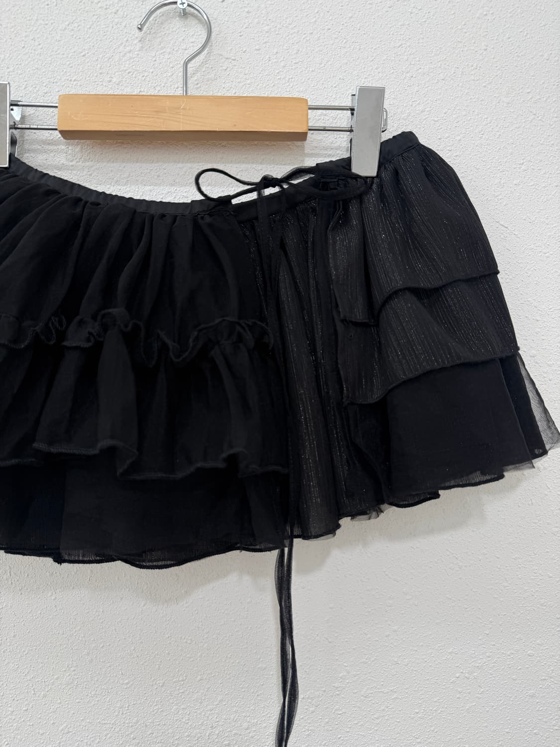 빈티지 블랙 프릴 레이어드 미니 스커트 상품이미지2