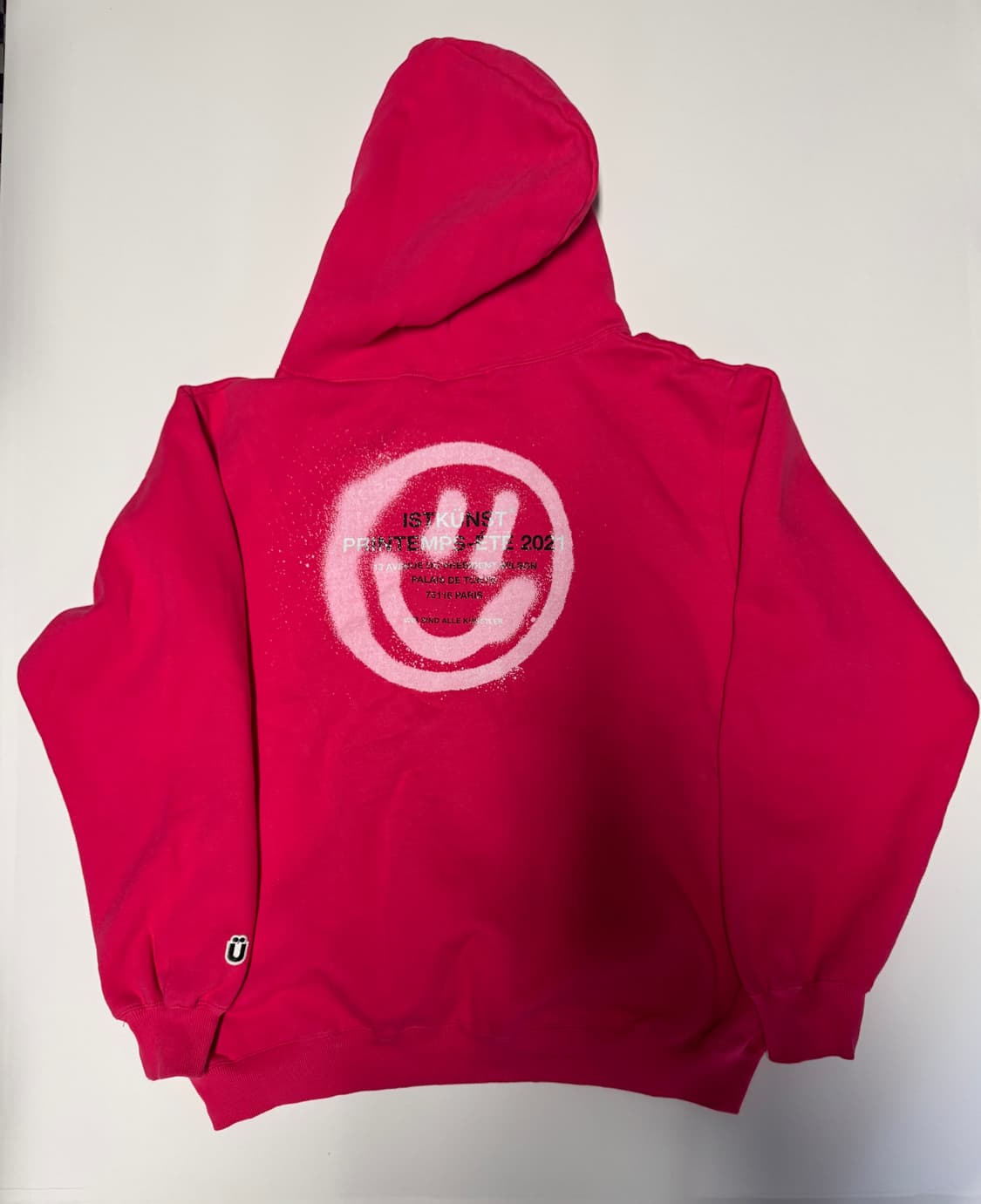 이스트쿤스트 스마일리 핫 핑크 기모 후드티 2XL~ XL 상품이미지2