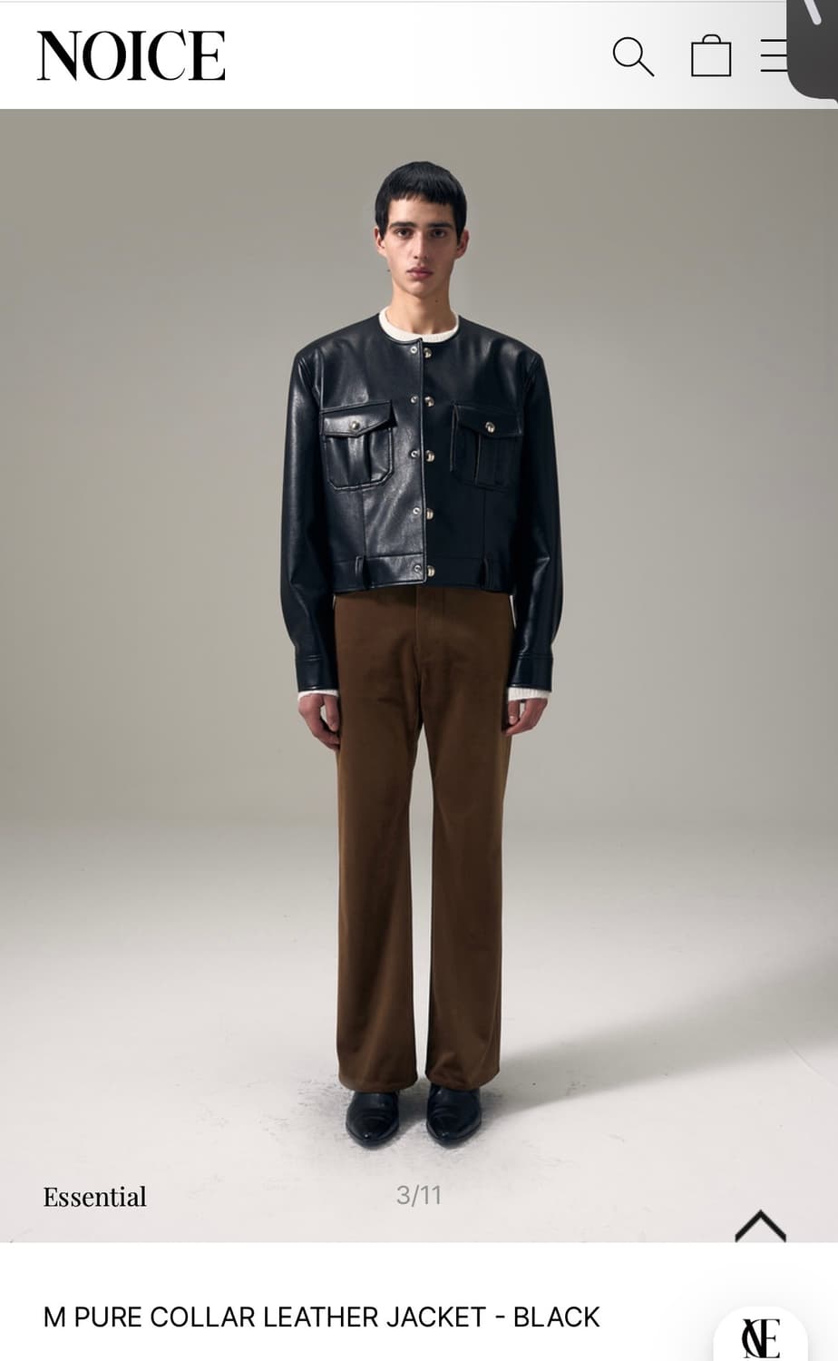 노이스 엠 퓨어 칼라 레더 자켓 블랙 L 상품이미지1