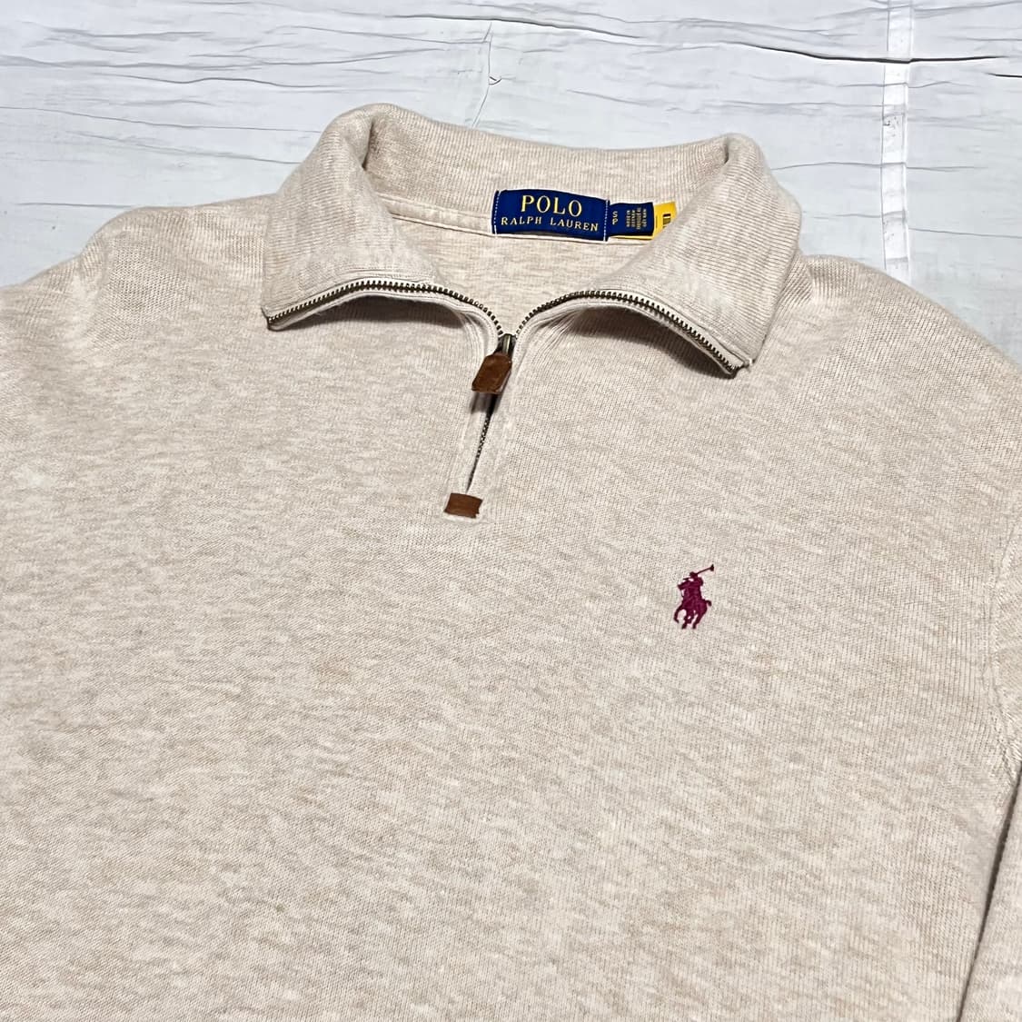 폴로랄프로렌 베이지 니트 반집업  상품이미지1