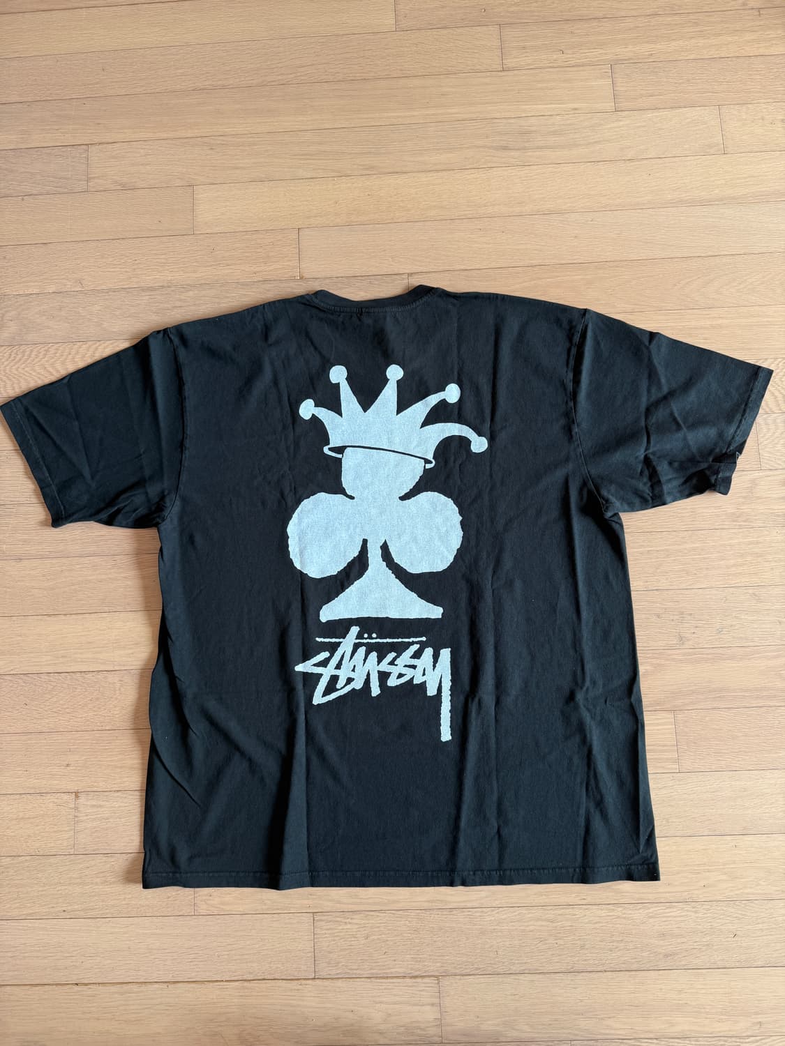 [XL] stussy 스투시 클럽크라운 피그먼트 다이드 반팔티셔츠 블랙 상품이미지1