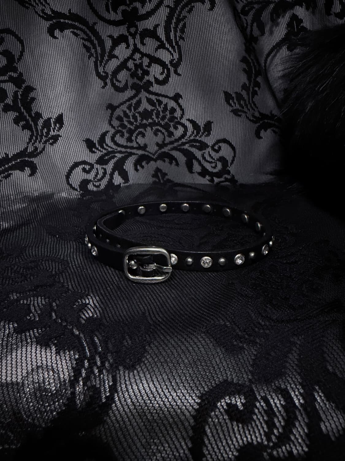 [VINTAGE] ༺ BRACELET 001 큐빅 소가죽 초커 팔찌 상품이미지2