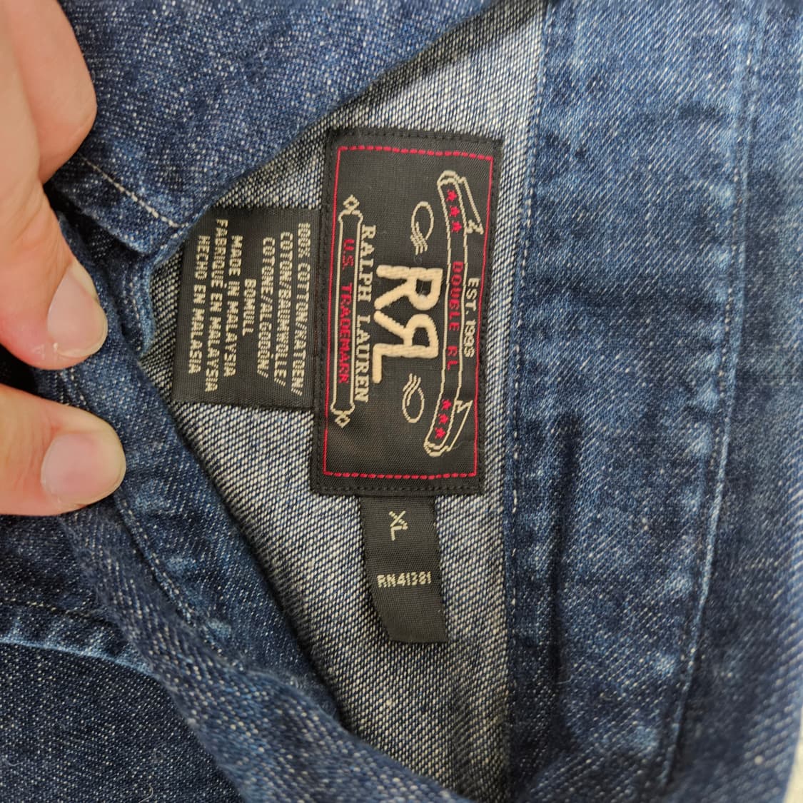더블알엘 셀비지 데님 셔츠 XL 상품이미지3