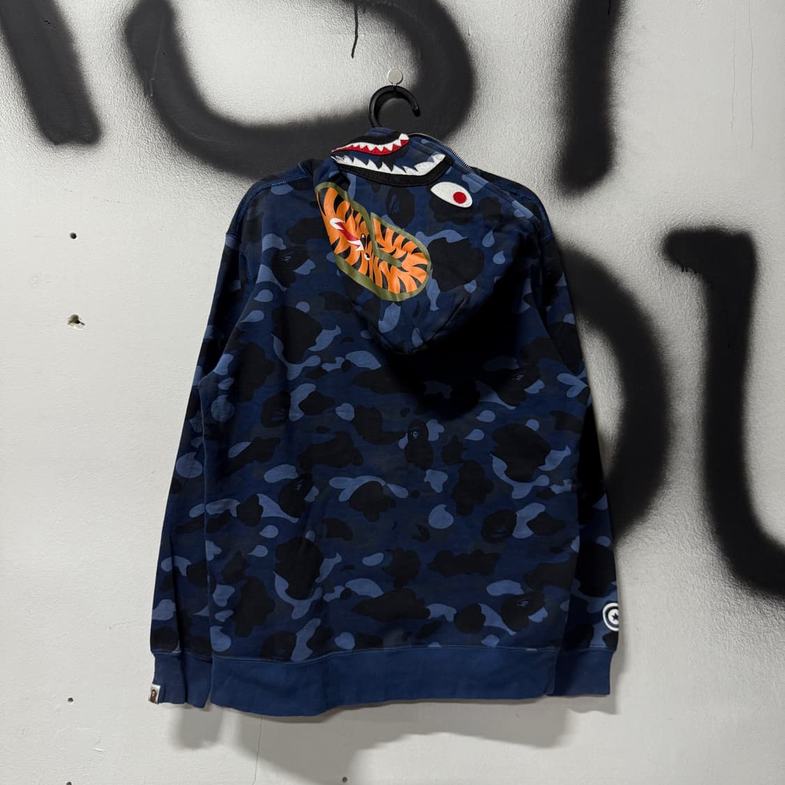 베이프 블루 카모 청계 샤크 풀 집업 후디 상품이미지2