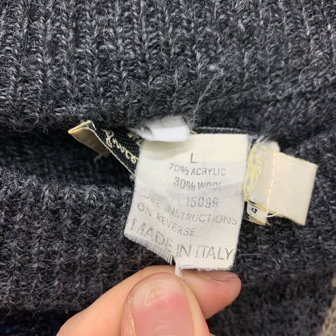 빈티지 그레이 페이즐리 체크 니트 상품이미지7