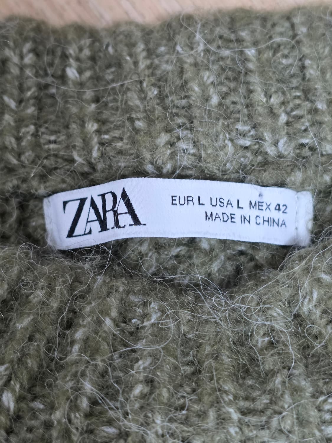 자라 알파카 블렌드 와플 니트 L 상품이미지3