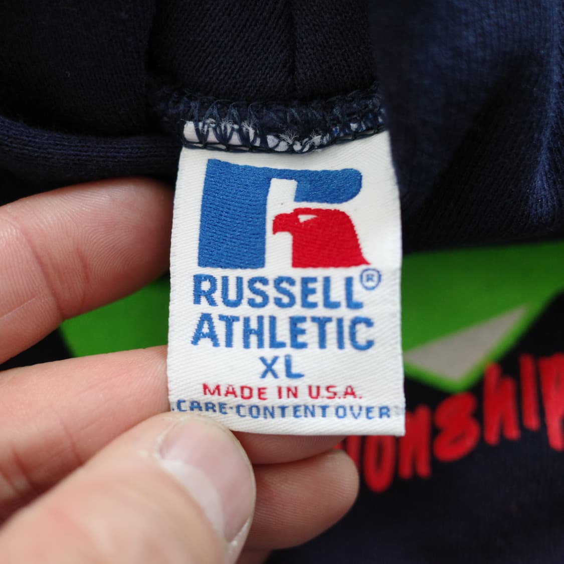 90s 러셀 후드티 XL MADE IN USA 풋볼 챔피언쉽 상품이미지6