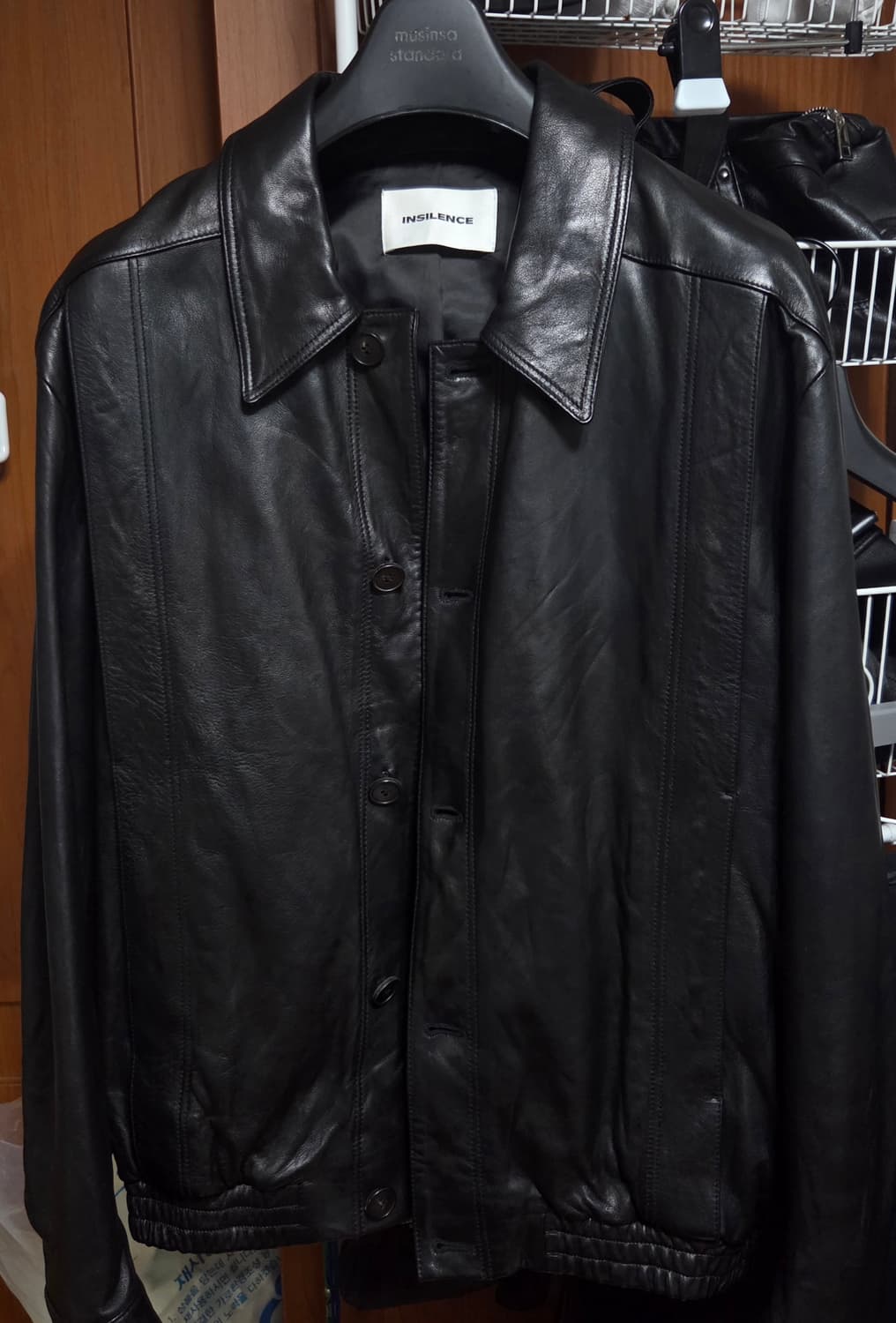 인사일런스 램스킨 레더 자켓 블랙 상품이미지2