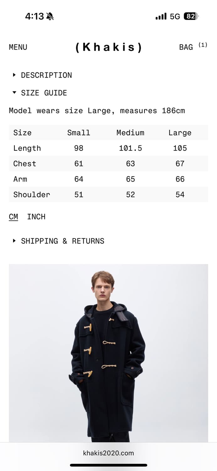 Khakis Gloverall Monty Duffle Coat Navy 상품이미지4