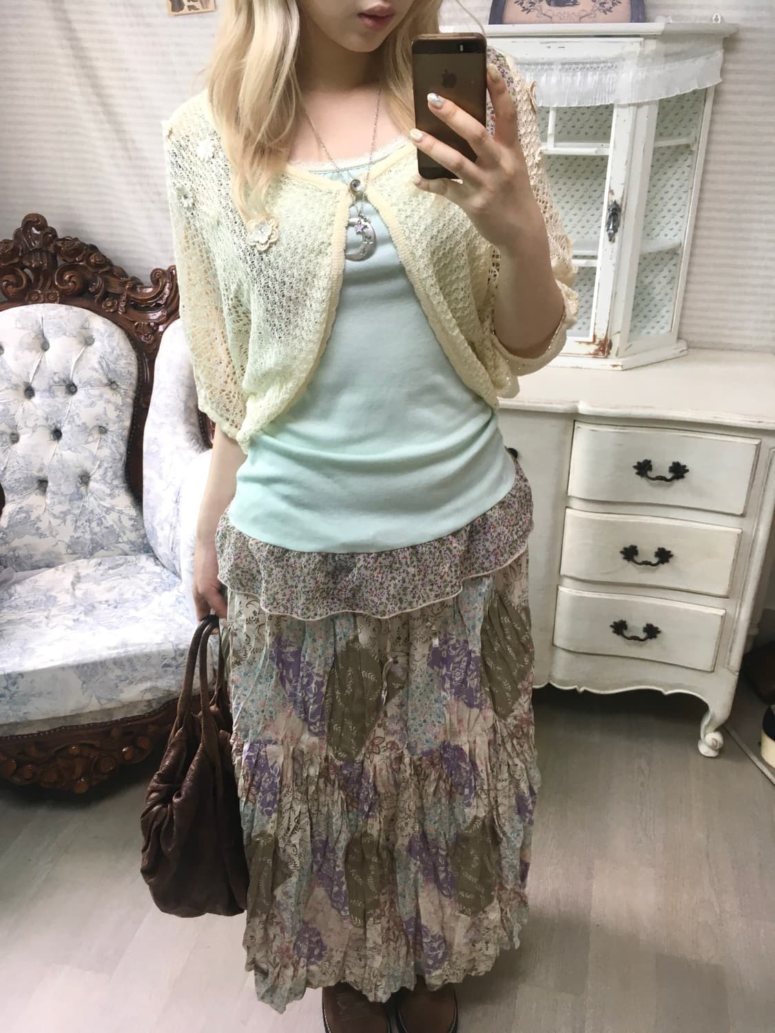 Axes Femme 아이보리 케이프 가디건 상품이미지2
