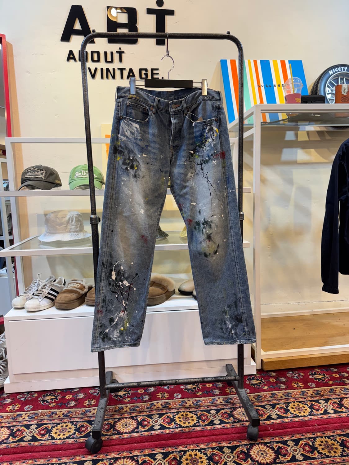 재팬 빈티지 소울오프프리덤 페인팅 데님 팬츠 상품이미지4