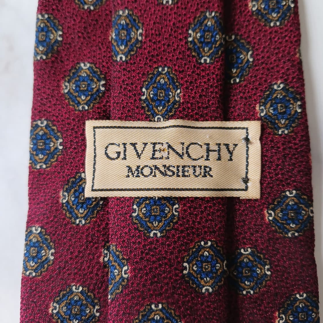 지방시 실크 와인 패턴 넥타이 9.1cm A+~A등급 E731 상품이미지8