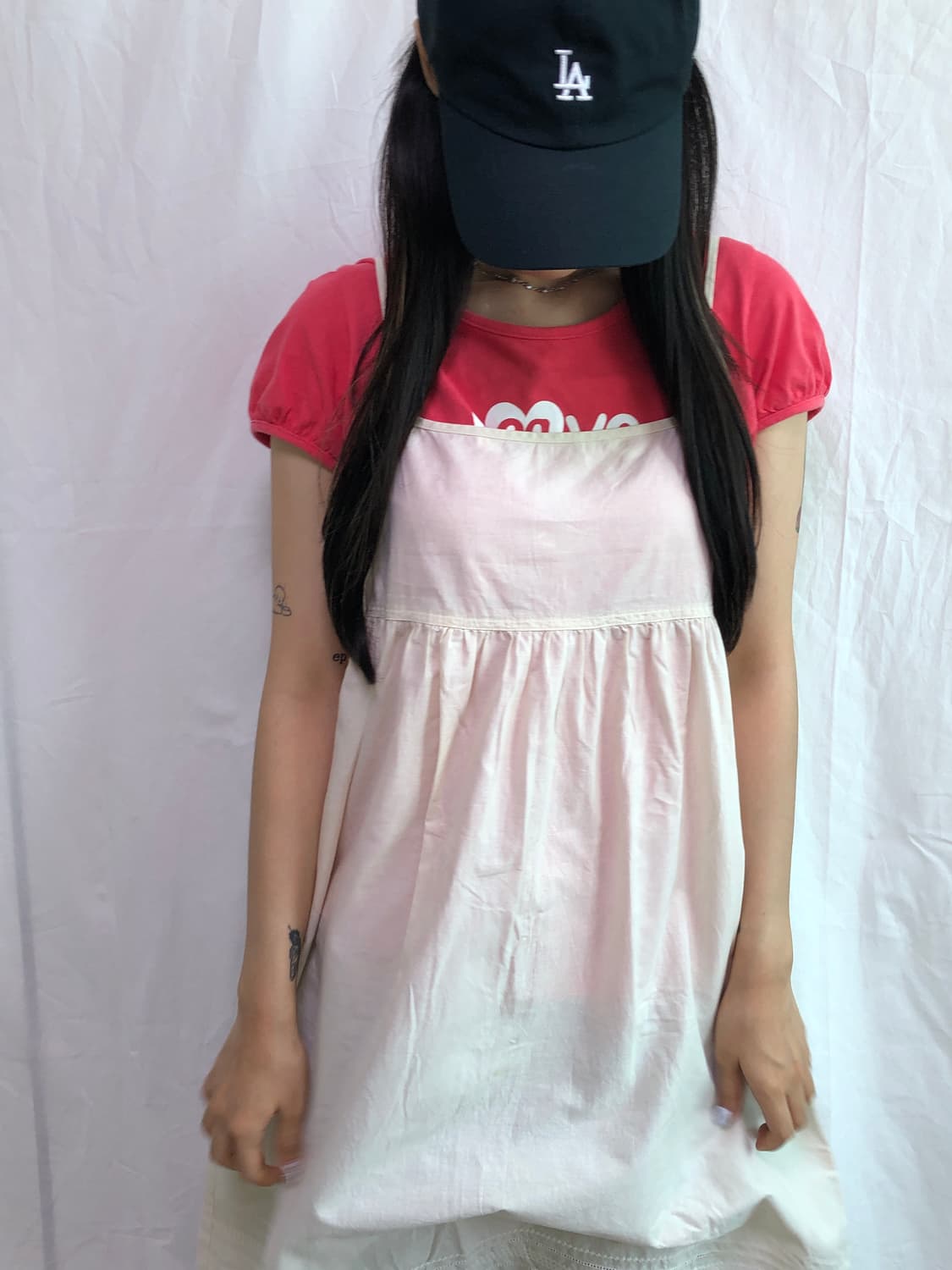 빈티지 아디다스 다홍색 퍼프 반팔티 상품이미지4