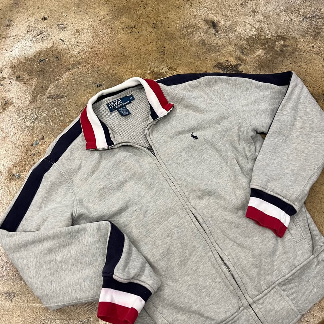 폴로 랄프로렌 그레이 트랙탑 코튼 면 집업  상품이미지1