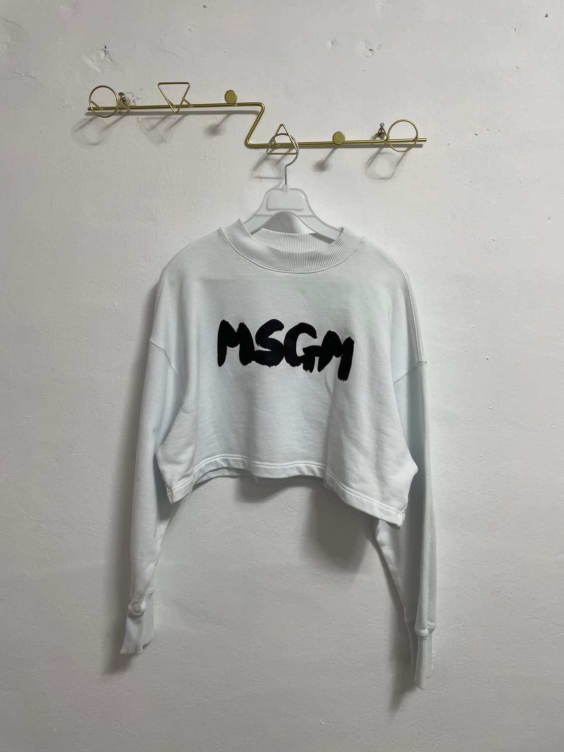 MSGM 크롭 맨투맨 화이트 상품이미지5