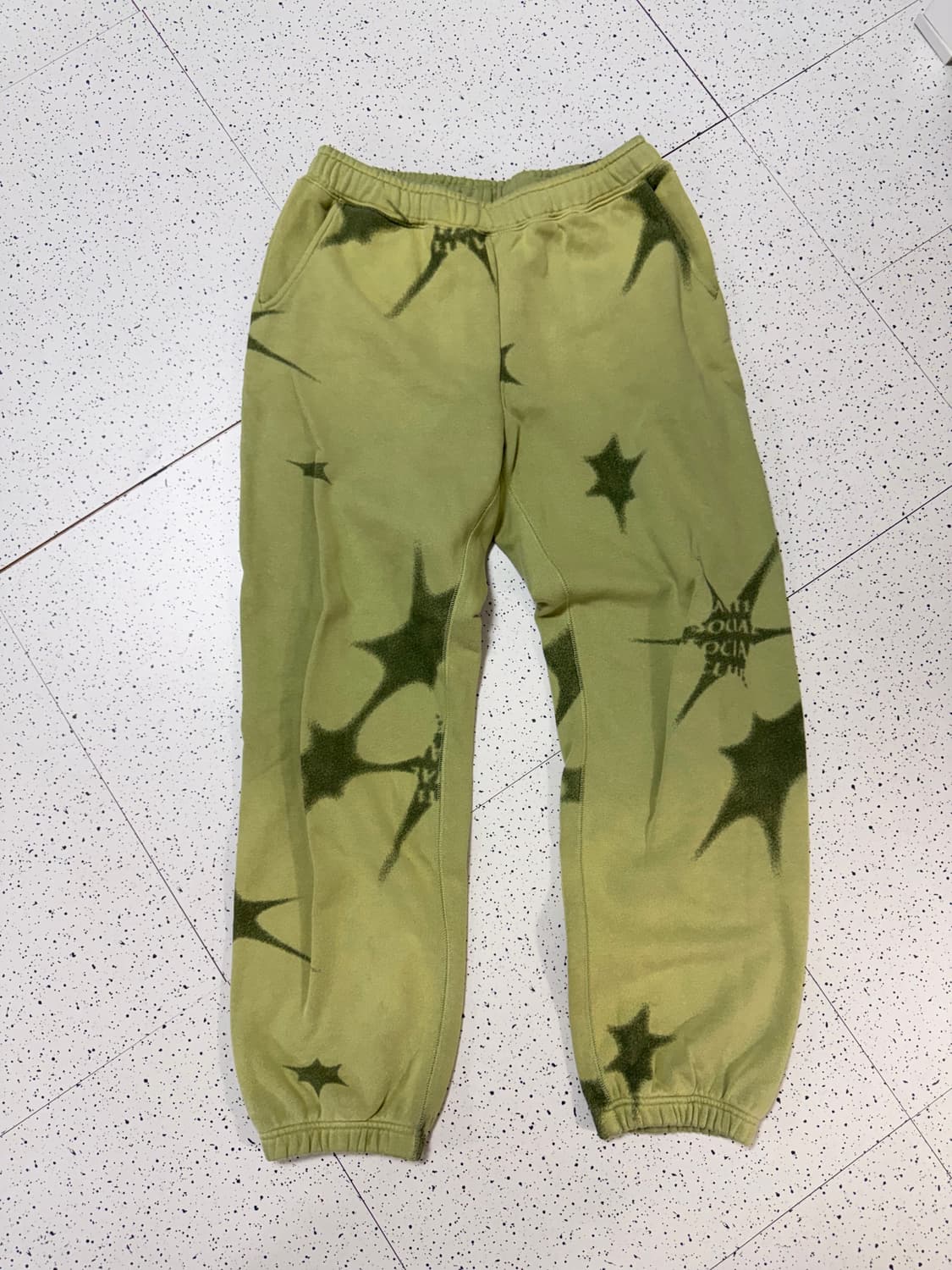 안티소셜클럽 x 썬러브 패턴 스웻 팬츠 그린 S 상품이미지2